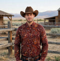 Men's Western Button Down Print Long sleeve