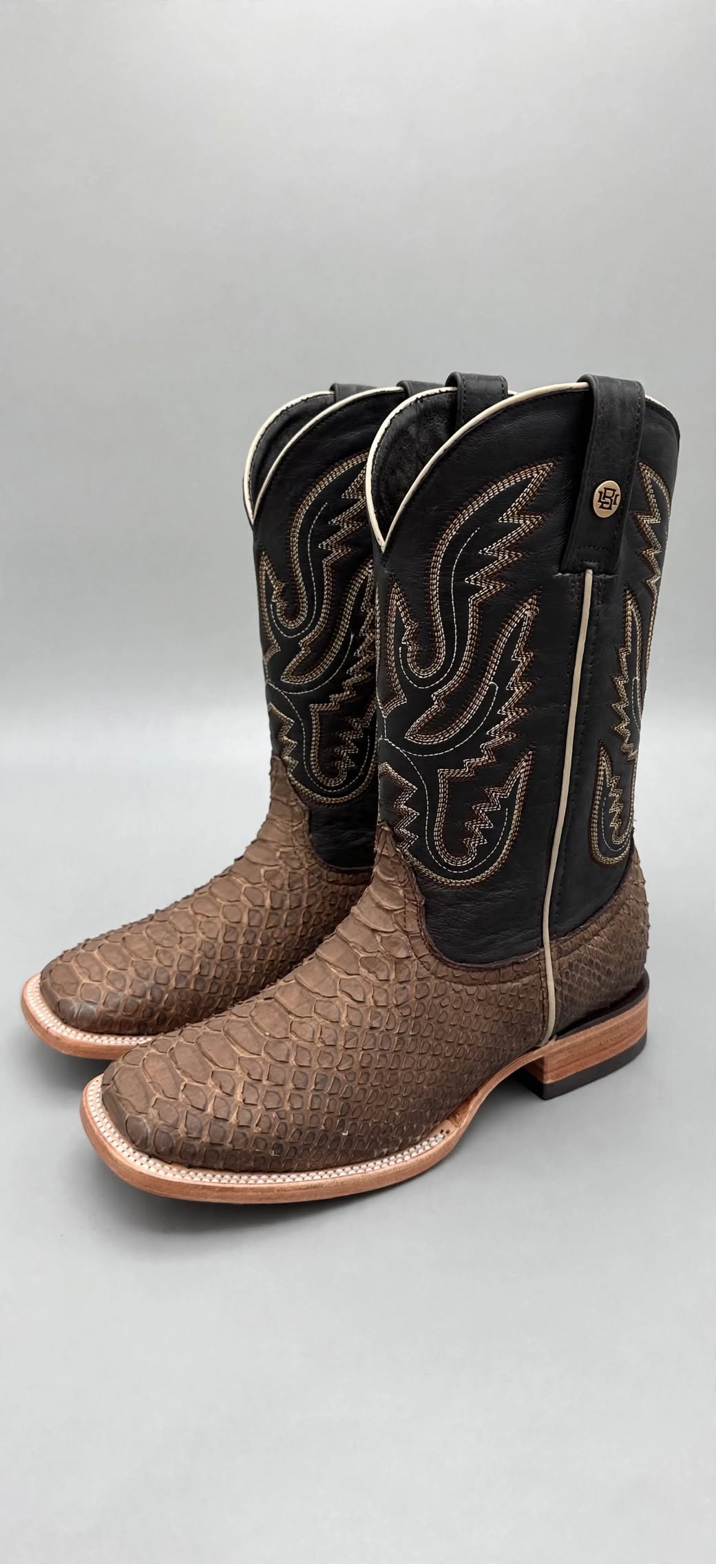 Bronzer Men’s Tamarindo Exotic Python- Square toe Boots