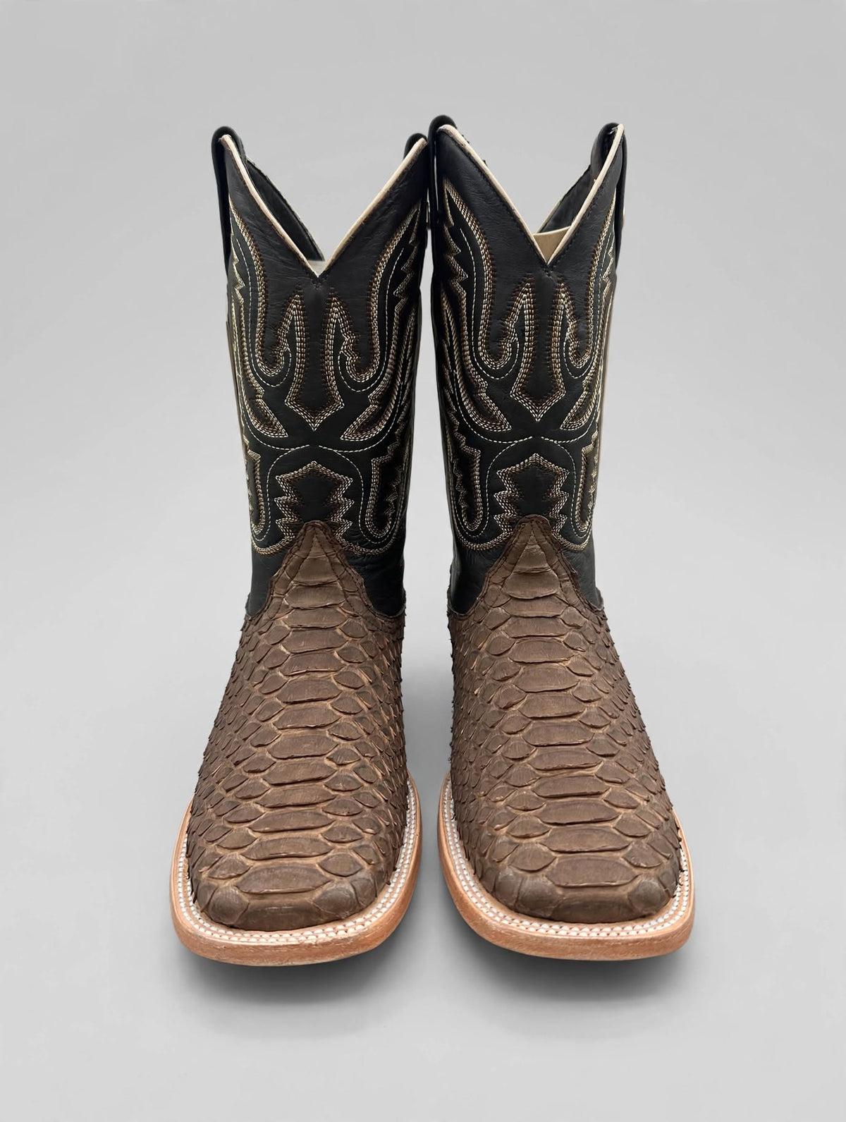Bronzer Men’s Tamarindo Exotic Python- Square toe Boots
