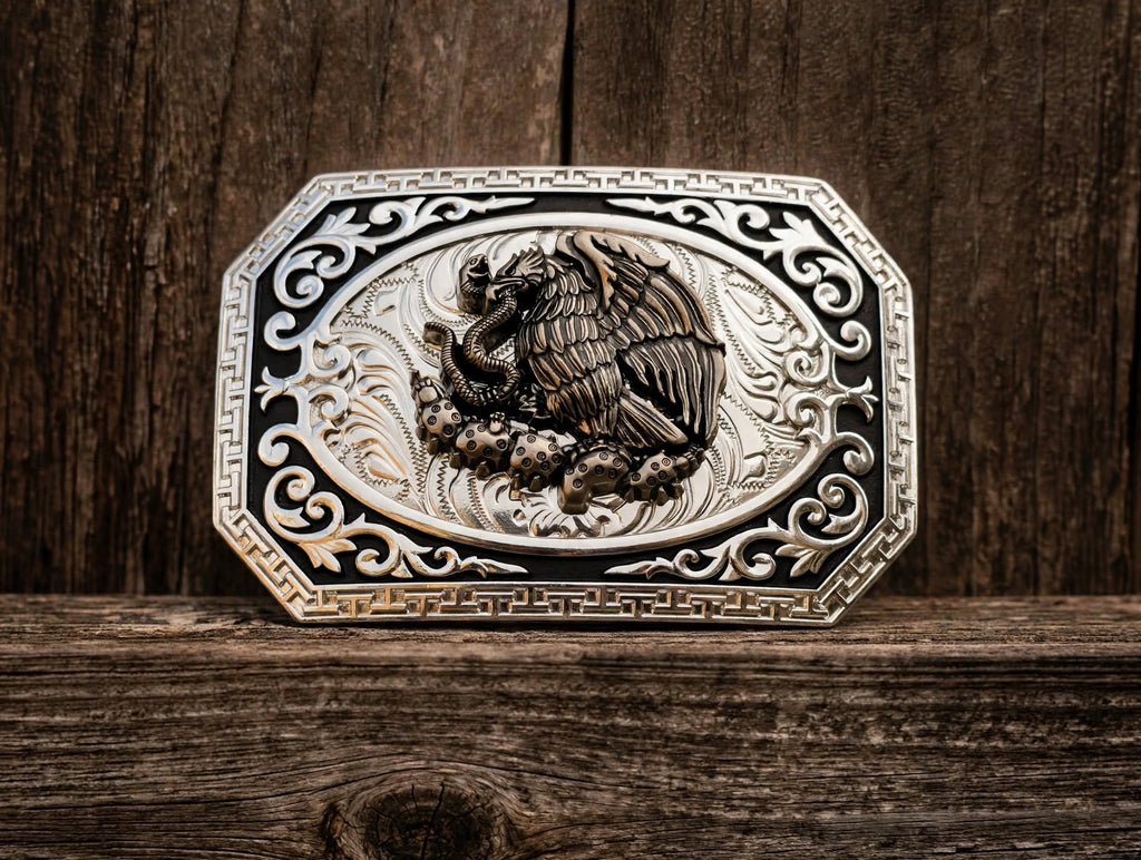 Raised 3D Mexico Coat of Arms Belt Buckle