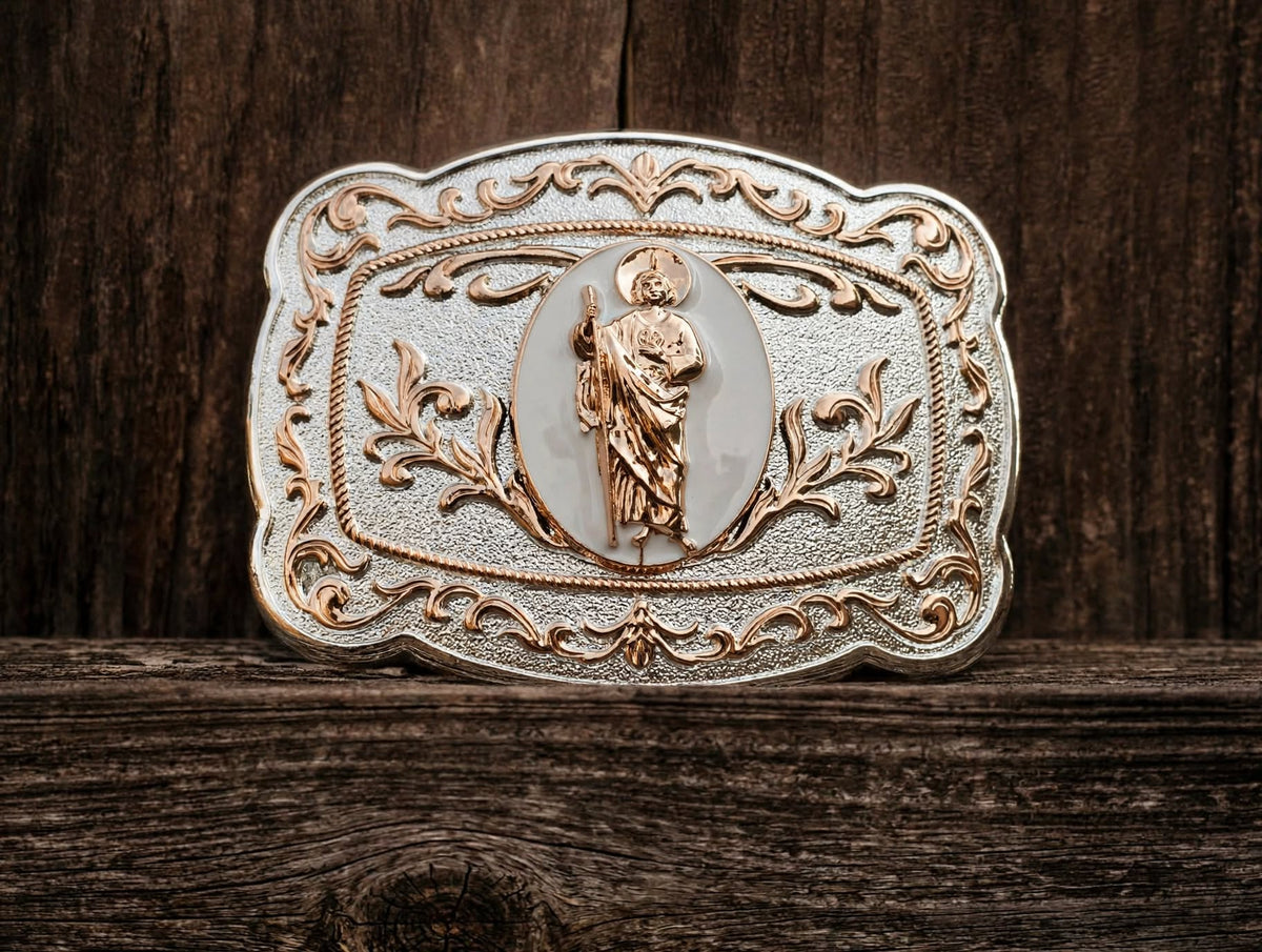 Saint Jude Western Belt Buckle