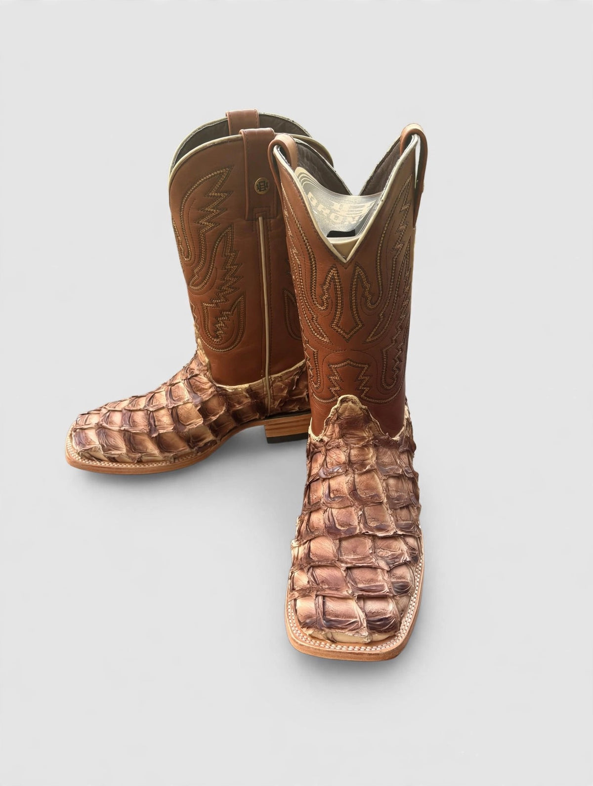 Bronzer Men’s Safari Eclipse Exotic Pirarucu- Square toe Boots
