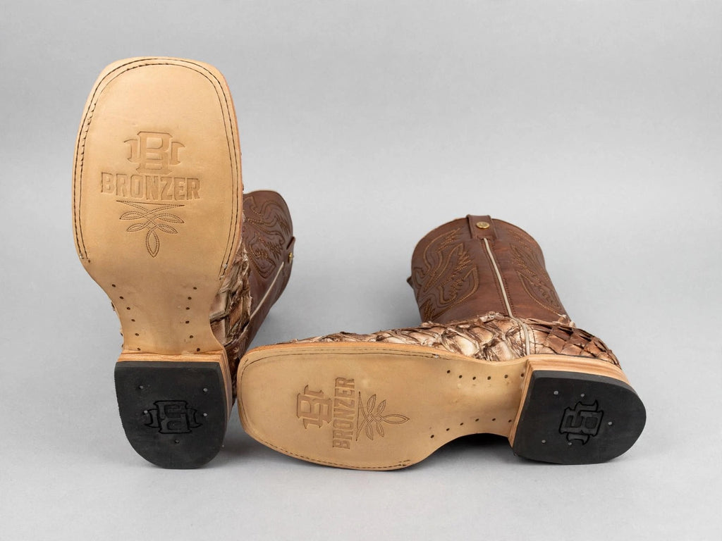 Bronzer Men’s Safari Eclipse Exotic Pirarucu- Square toe Boots