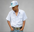 Men’s UPF 50+ Sun Protection Short Sleeve Western Shirt-RT102S-WHITE