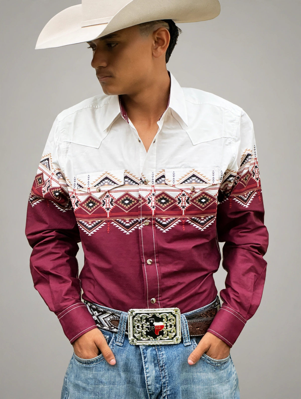Rodeo Men's Western Pearl Snaps Print Shirt - PS100L-1108