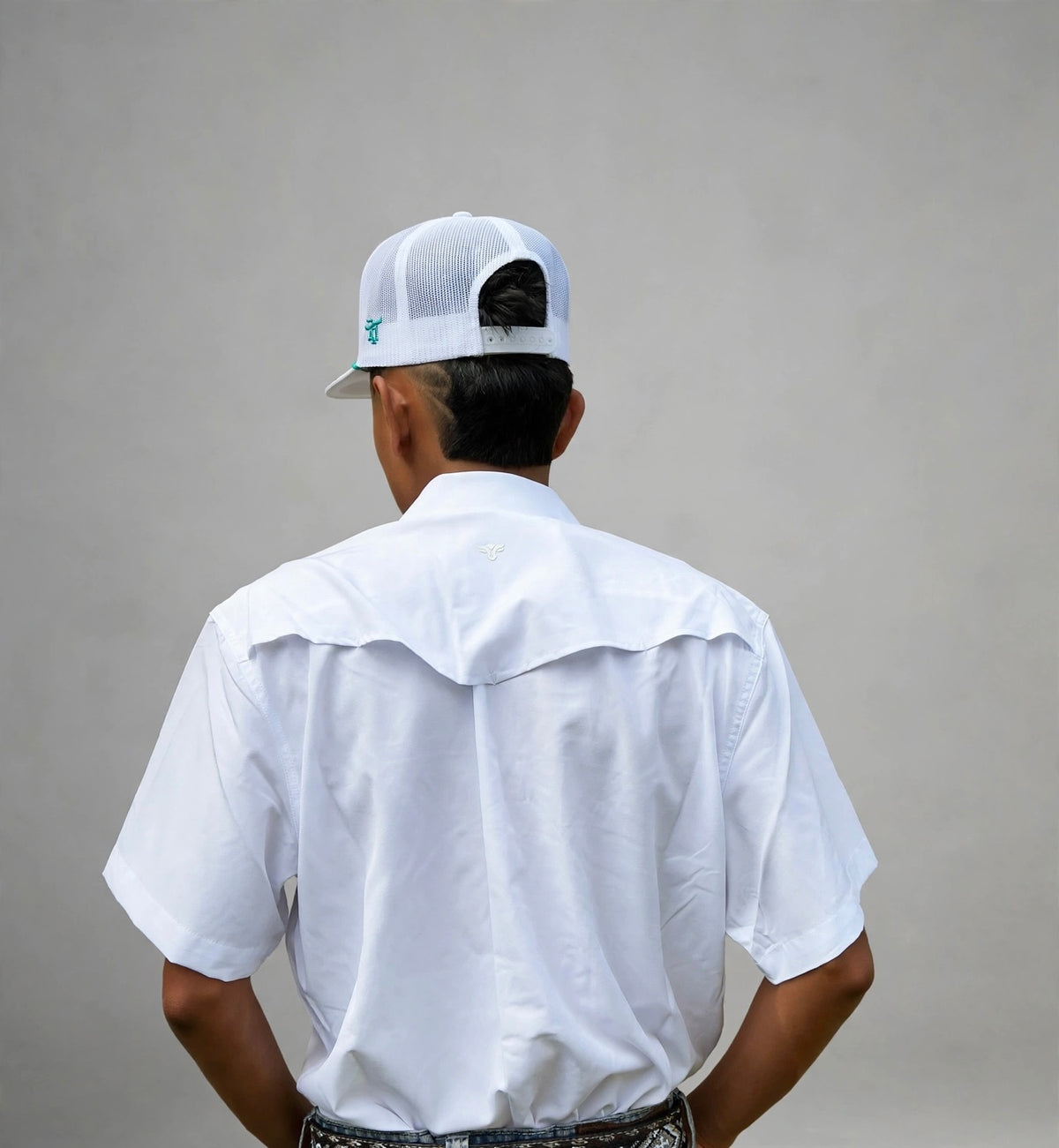Men’s UPF 50+ Sun Protection Short Sleeve Western Shirt-RT102S-WHITE