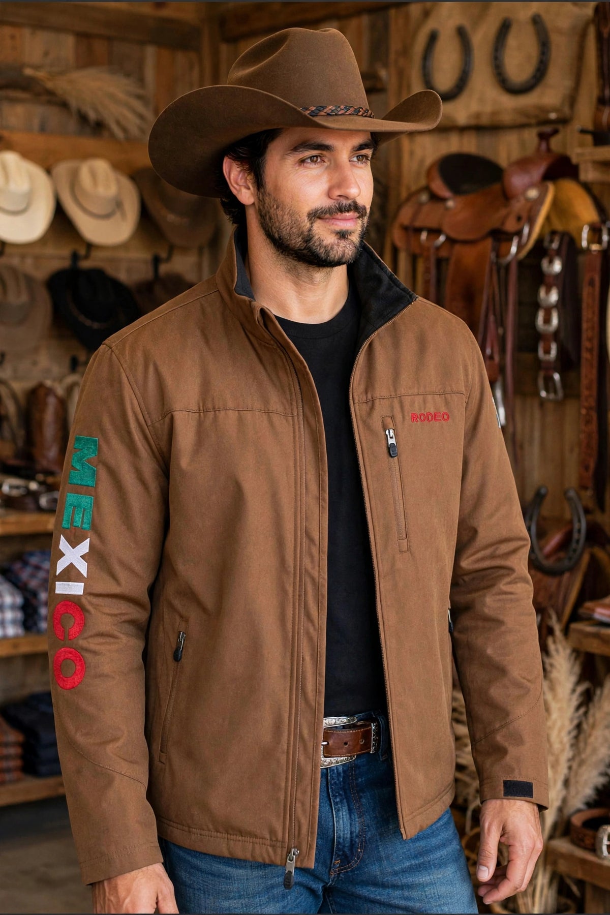 Men's Soft Shell Jacket with Mexico Embroidery
