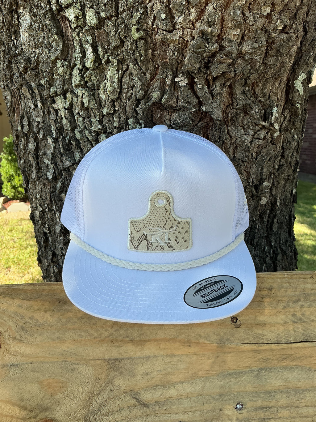 Red Toro Cattle Tag Hat- White