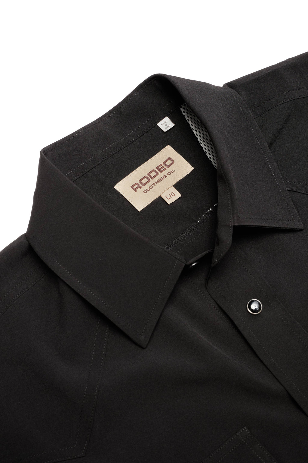 Men’s UPF 50+ Sun Protection Short Sleeve Western Shirt-RT102S-BLACK