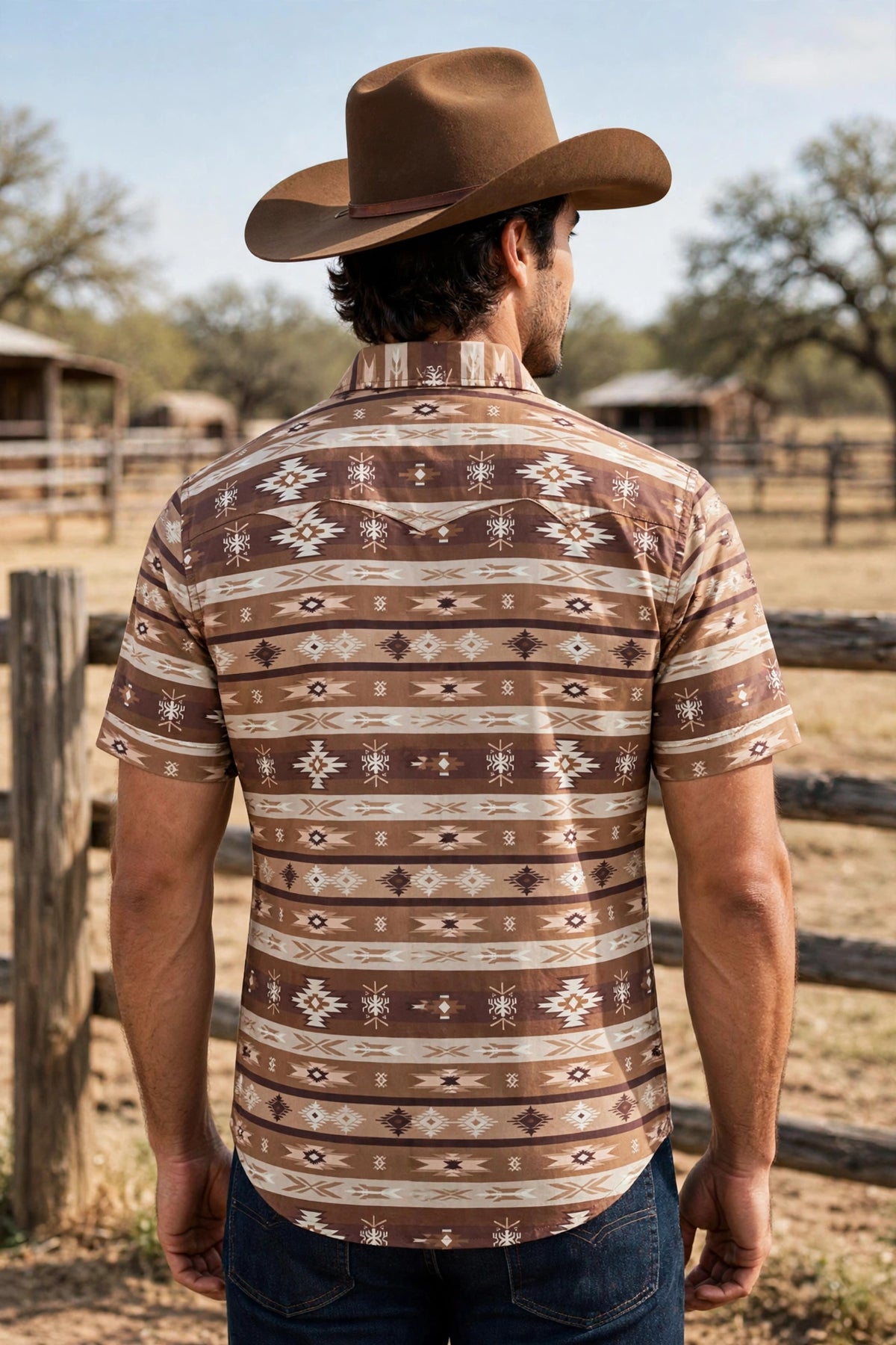 Men's Rodeo Aztec Short Sleeve Shirt