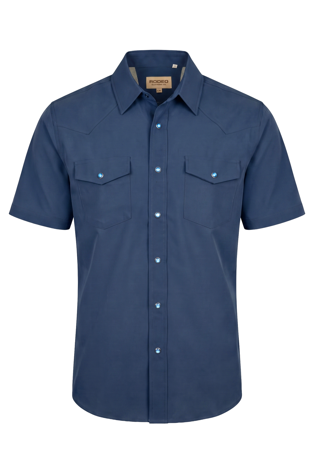 Men’s UPF 50+ Sun Protection Short Sleeve Western Shirt-RT102S-NAVY