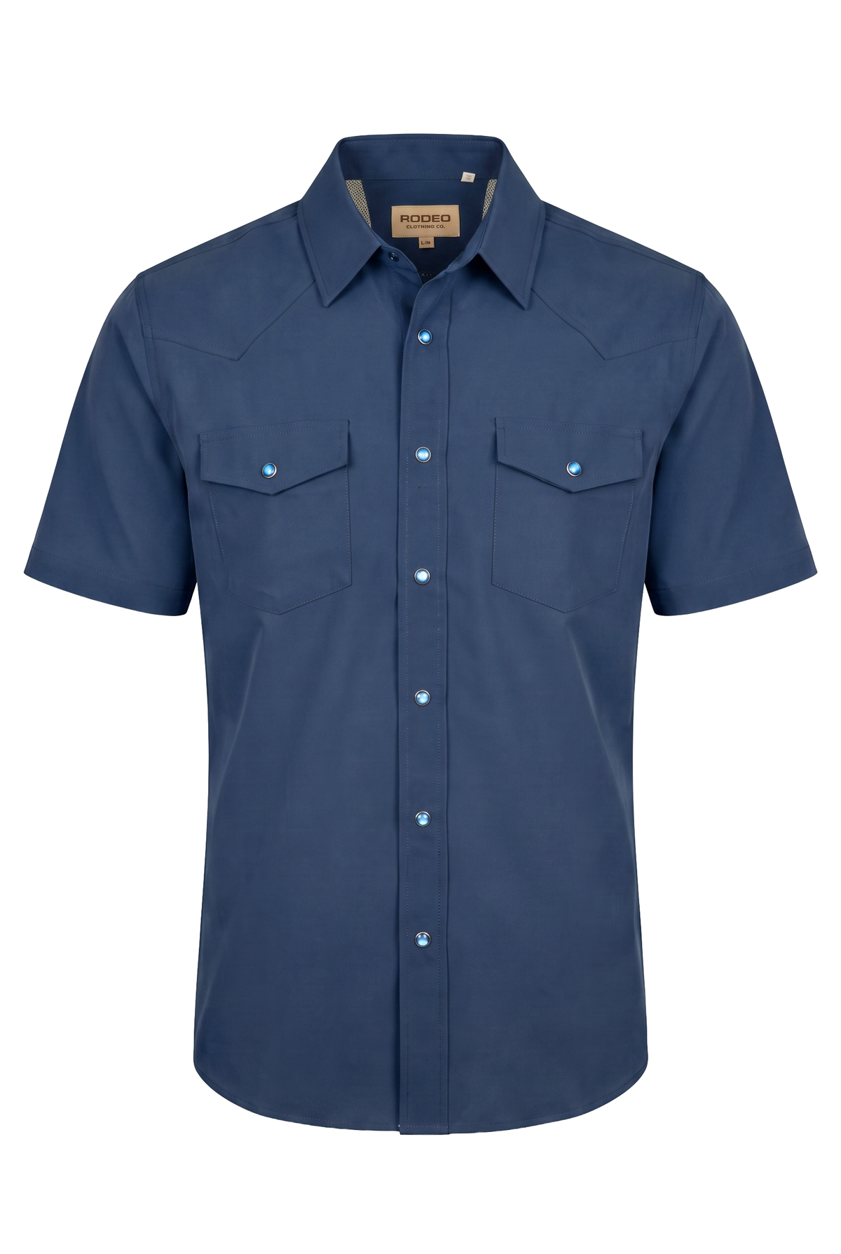 Men’s UPF 50+ Sun Protection Short Sleeve Western Shirt-RT102S-NAVY