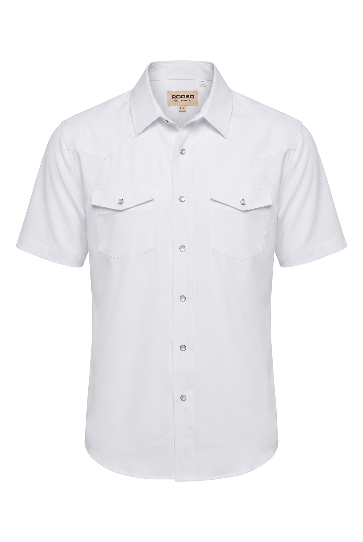 Men’s UPF 50+ Sun Protection Short Sleeve Western Shirt-RT102S-WHITE