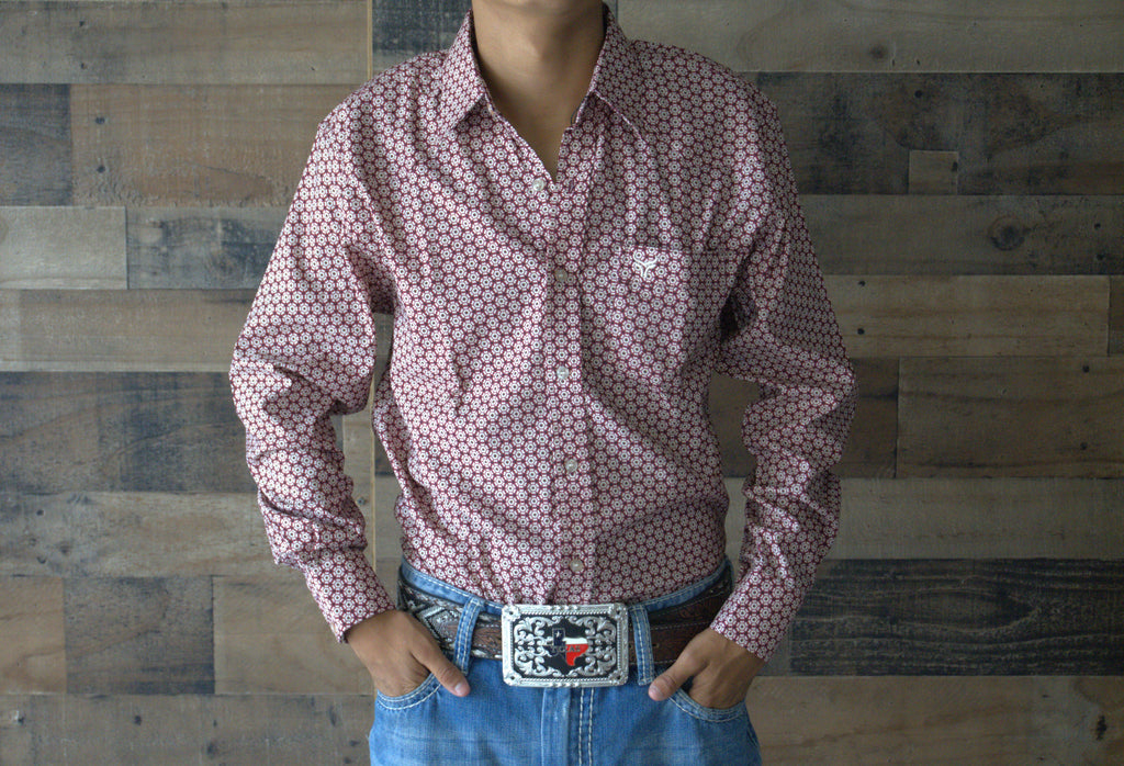 Men's Western Long Sleeve Button Shirt- General Bull