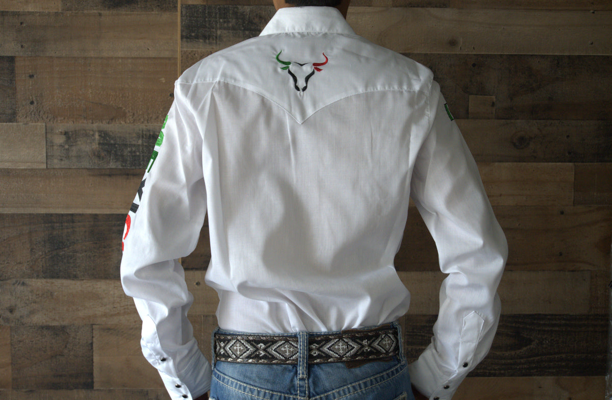 Men's Mexico Embroidered Long Sleeve Shirt